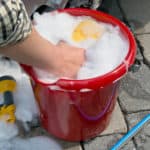 cleaning bucket with soap and water