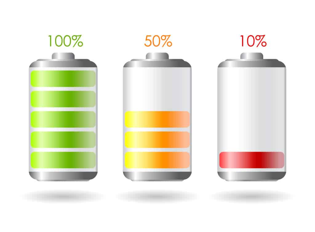 3 charging symbols showing battery level