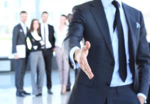 Man ready to shake hands