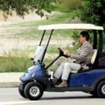 people riding show speed sensor in golf cart