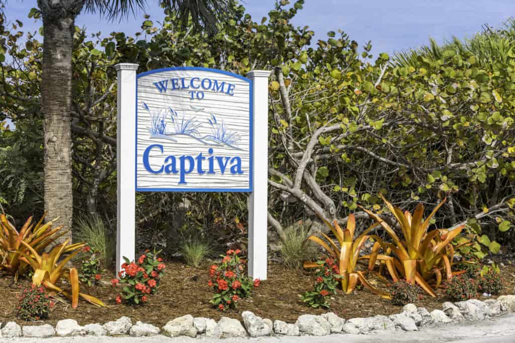 Captiva Island welcome sign in South Florida