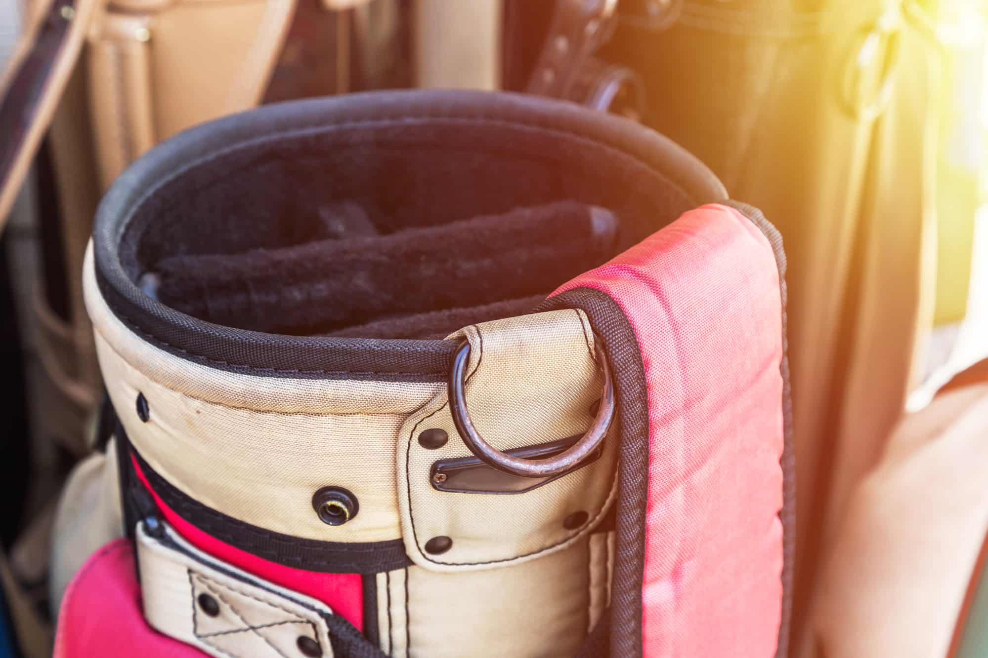 empty golf bag with towel