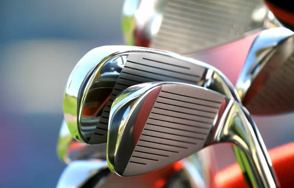 golf club irons in golf bag