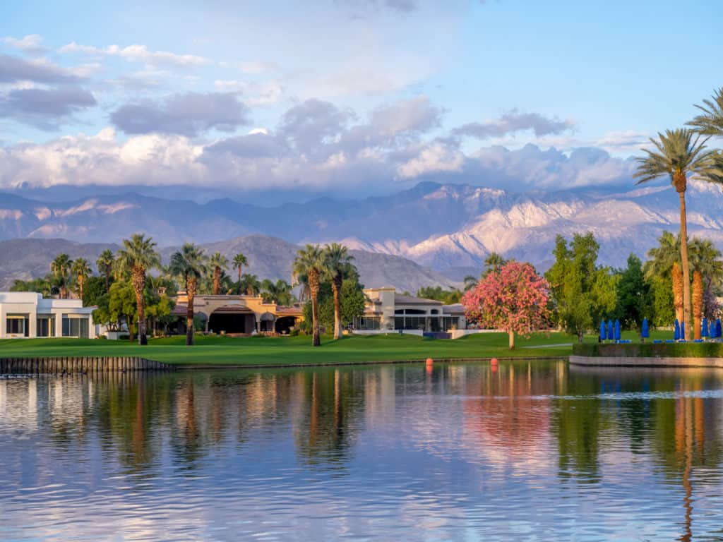 Luxury homes along a golf course in Palm Desert California