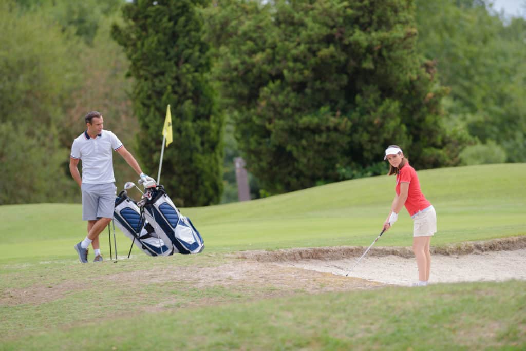 woman's turn for golf