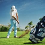 Golf shot on course in fairway on vacation