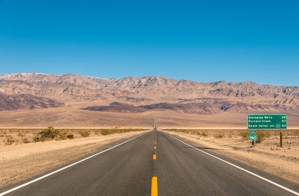 Empty infinite Road in the Desert