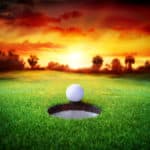 golf ball in hole
