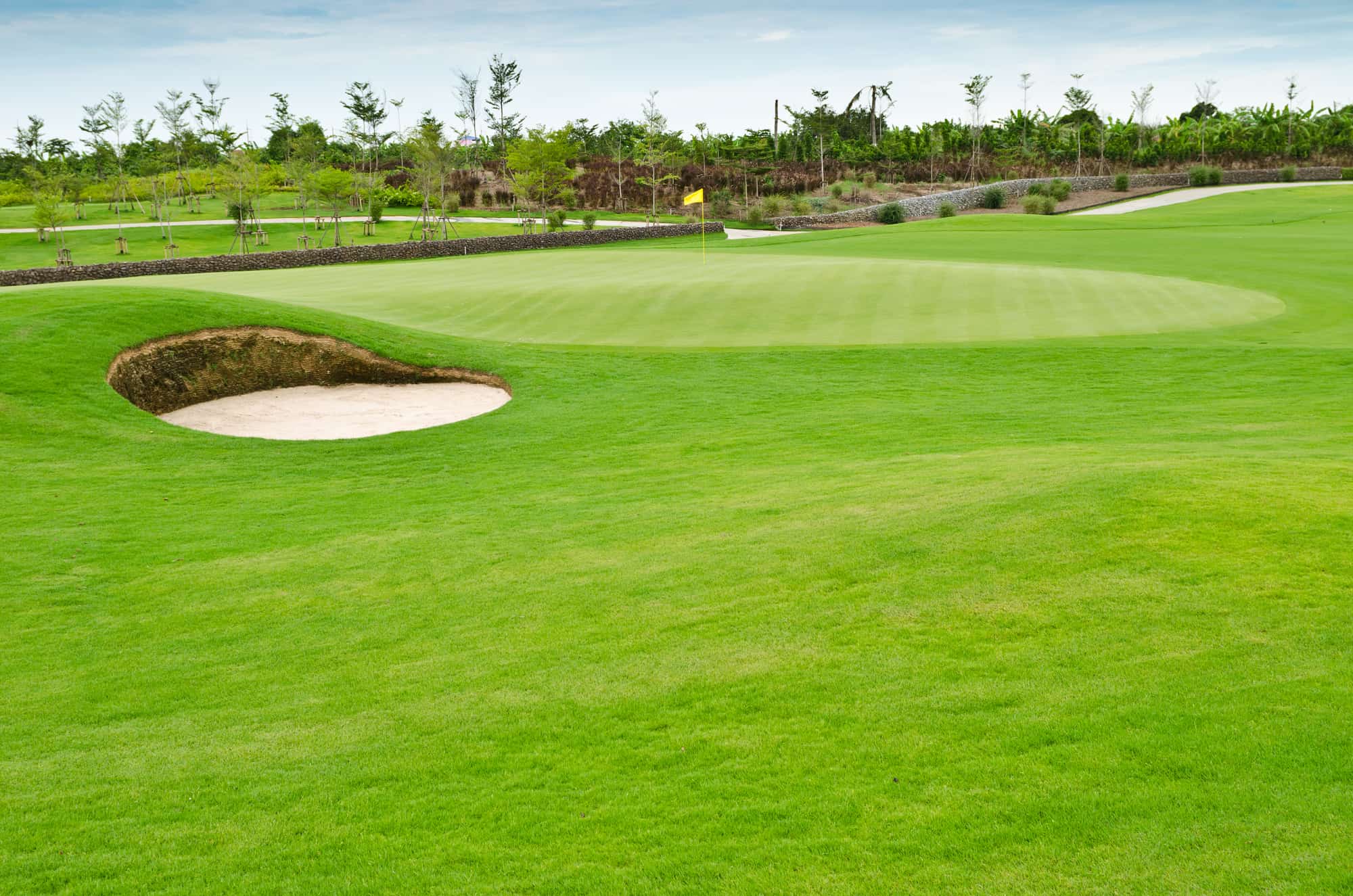 view landscape of golf course at Thailand