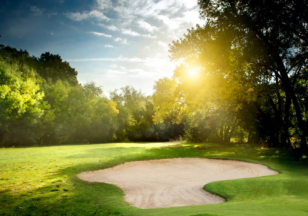 Irish idyllic golf course in summer time