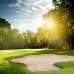 Irish idyllic golf course in summer time