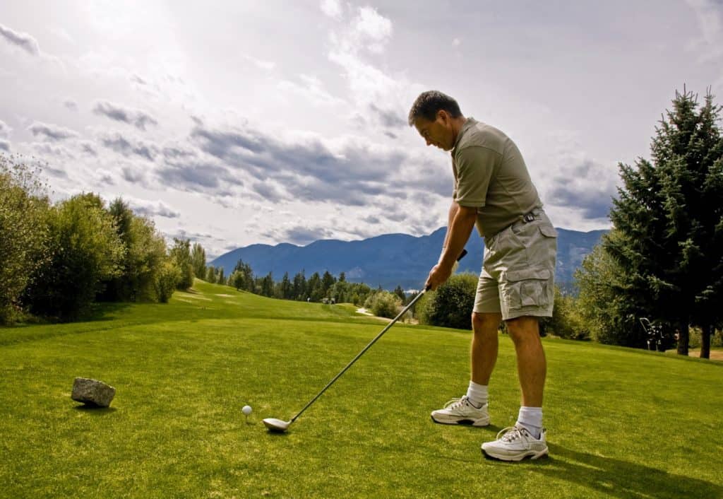 golfer ready to tee off