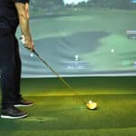 Playing golf on the simulator