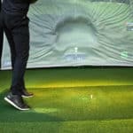 Playing golf on the simulator