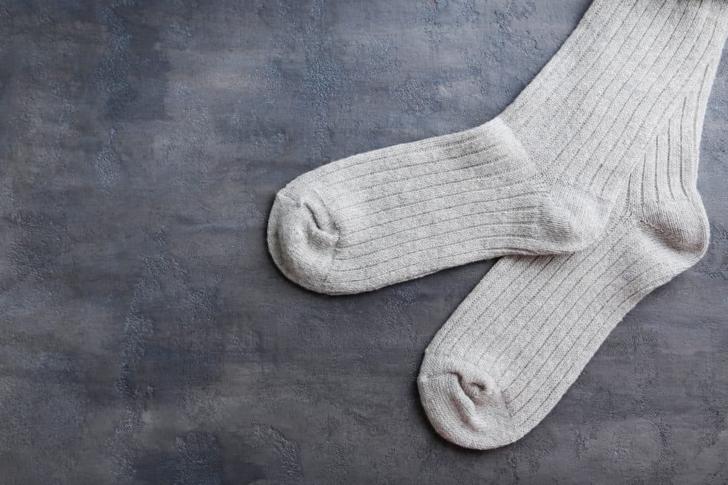 New socks on a grey table