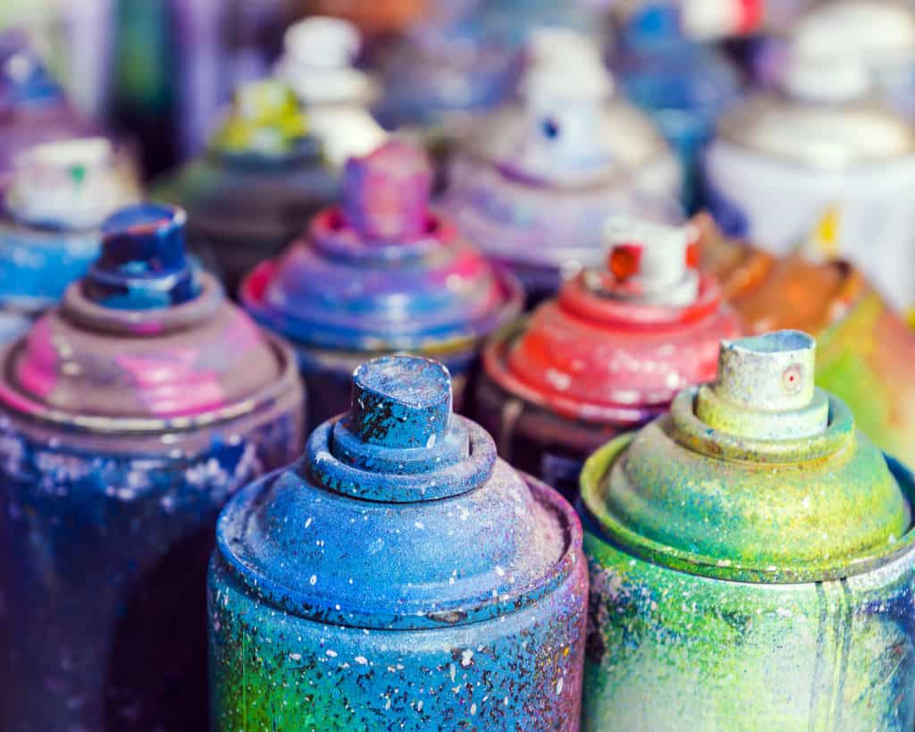 used spray paint cans