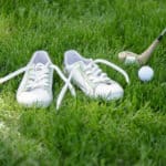 golf shoes in grass
