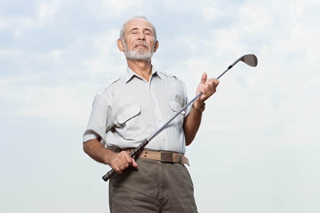 Man holding a golf club