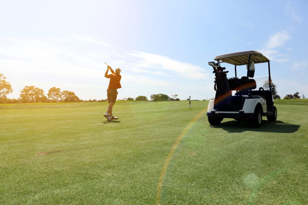 Man golfing