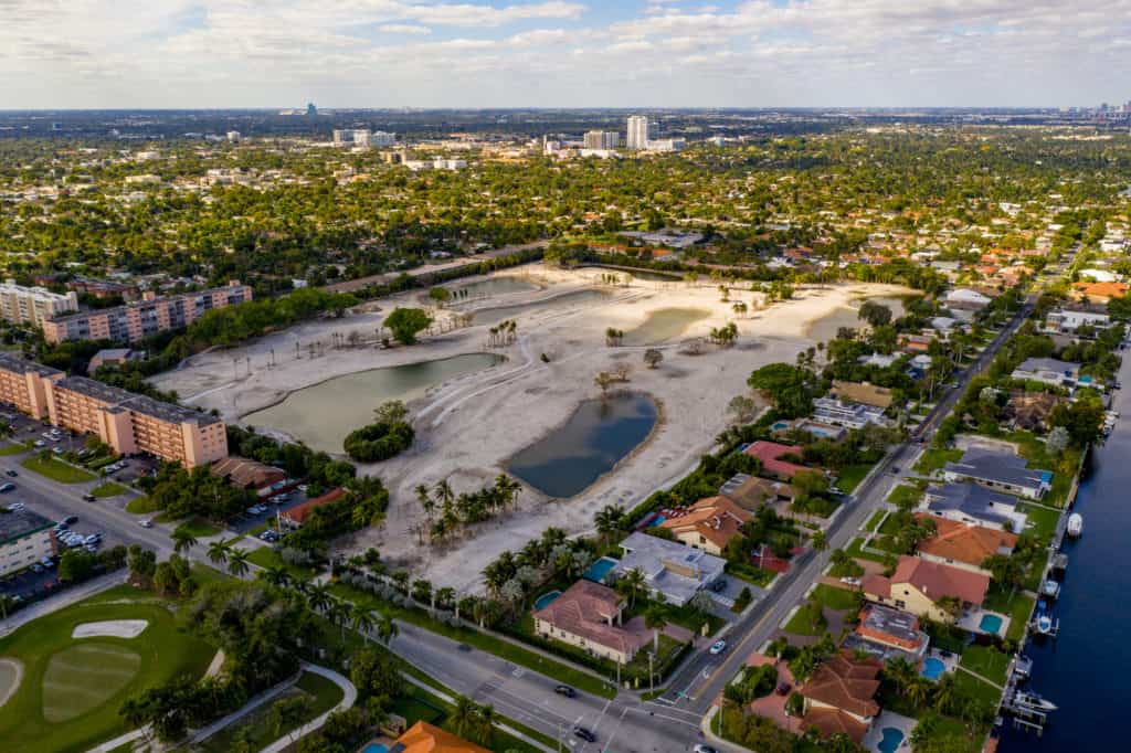 Aerial photo of SLS Resort Residence Marina Hallandale Beach