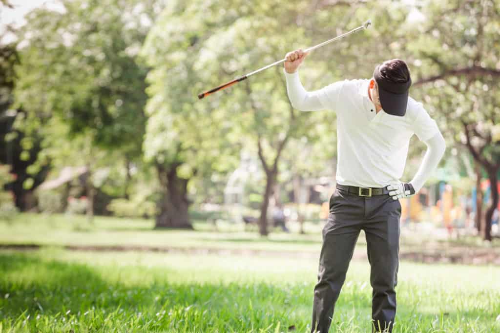 Asian men angry golfer