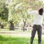 Asian men angry golfer