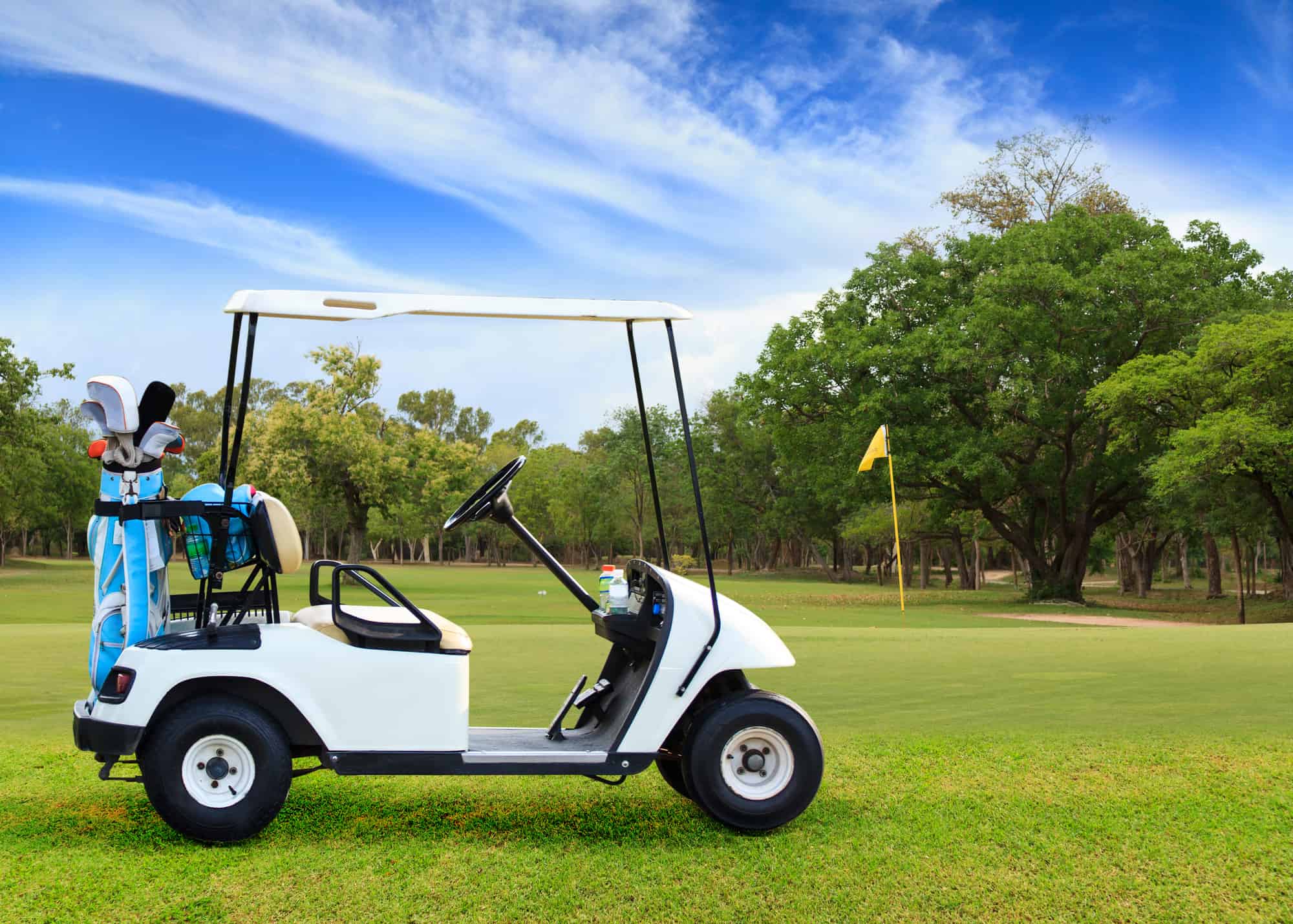 Golf Cart on Beautiful golf course