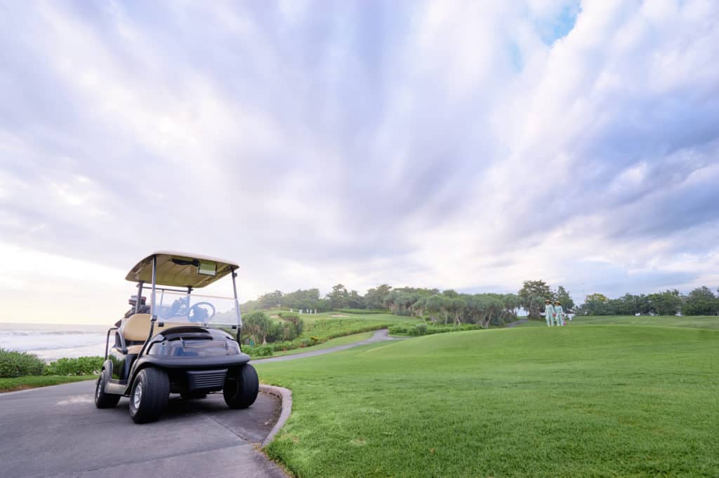 Golf cart at green course