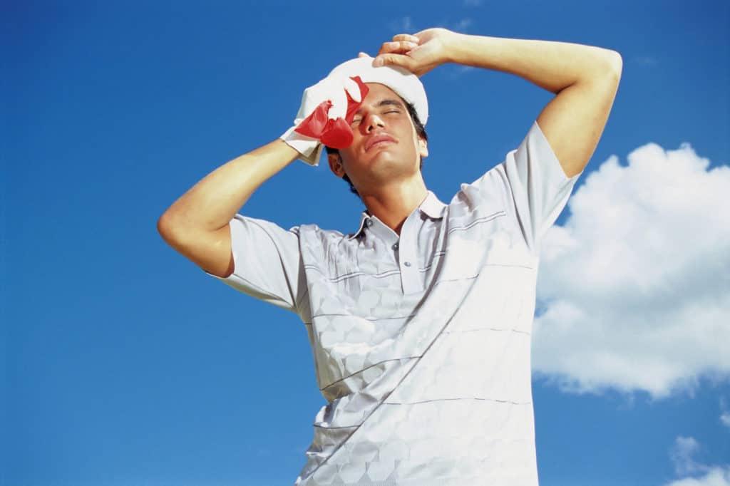 Man in golfing kit