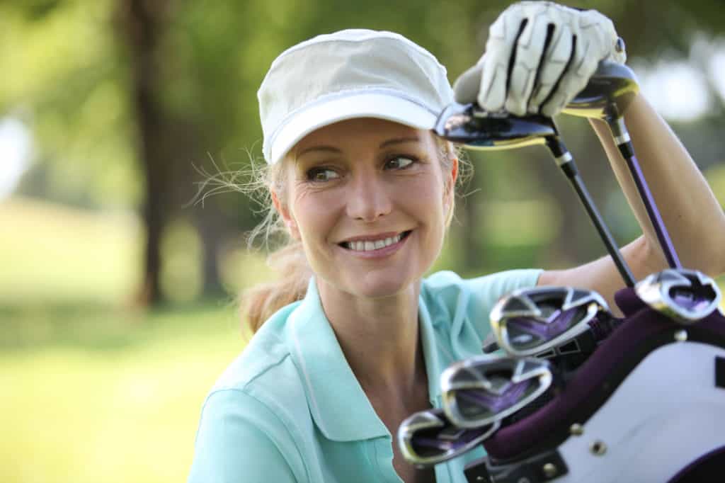 Woman on golf course