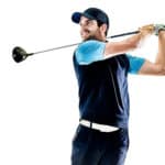 man golfer golfing isolated withe background
