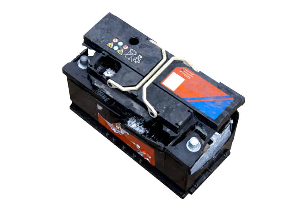 Destroyed Vehicle Battery After Overcharging