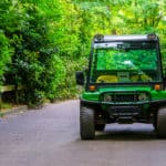 empty parked transportation cart, Tour wagon for animal safari
