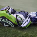 The golf bag of Kevin Kisner during the resumption of the weather delayed third round of the TOUR Championship on August 25, 2019 at the Eastlake Golf Club in Atlanta, GA.