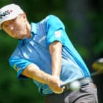 Mackenzie Hughes tees off during the final round of the RBC Canadian Open at Hamilton Golf and Country Club on June 9, 2019 in Ancaster, ON, Canada.