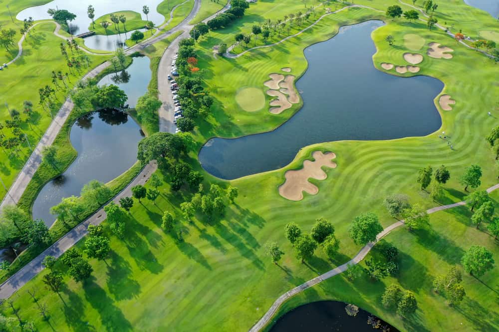 Aerial view of golf course