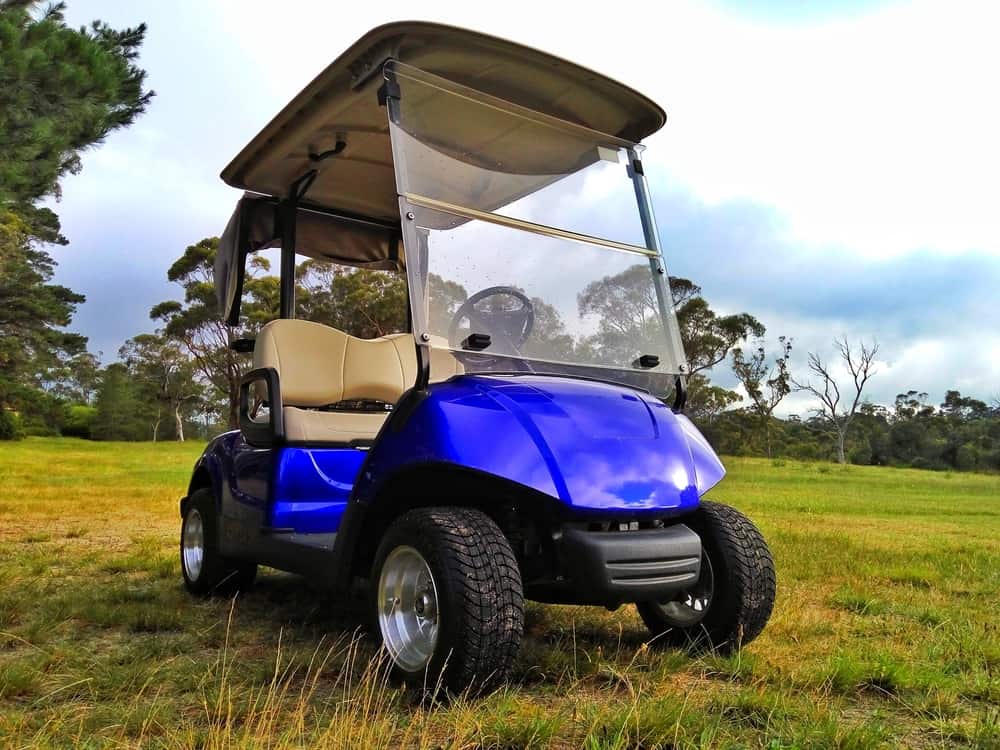 blue electric golf cart