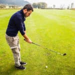 golf player narrow stance