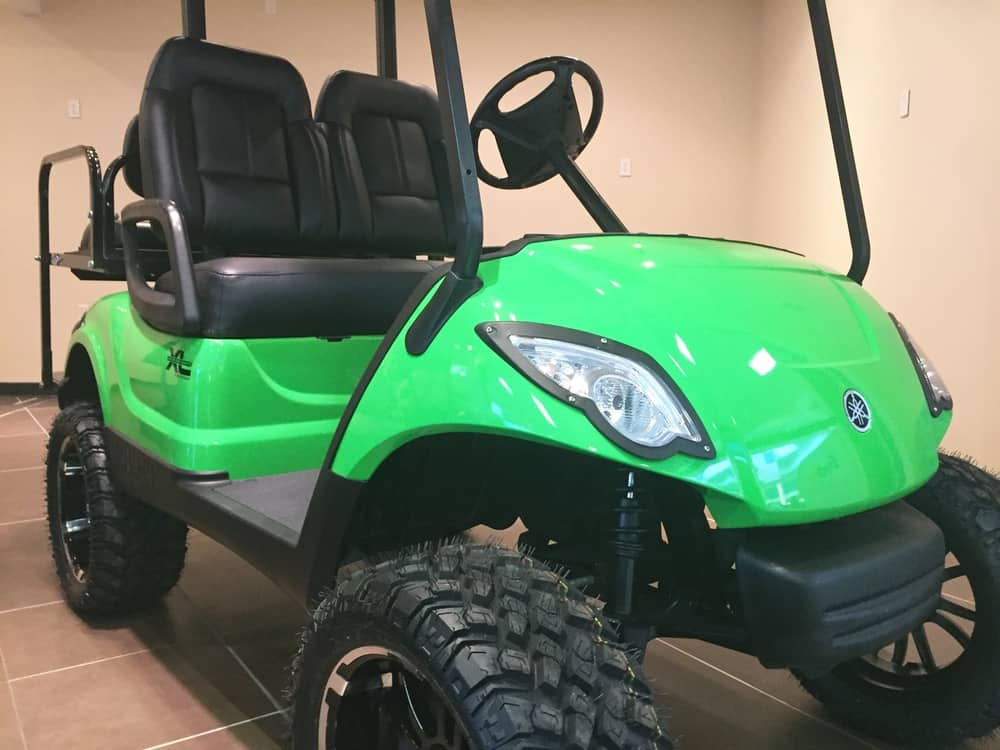 Closeup of a high end golf cart