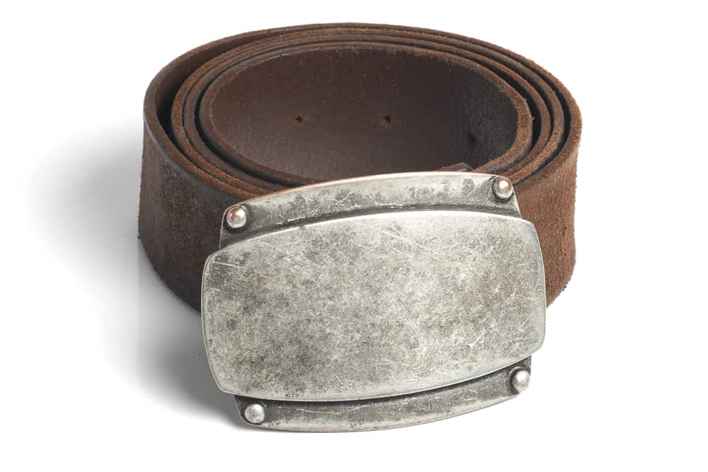 brown leather belt buckle