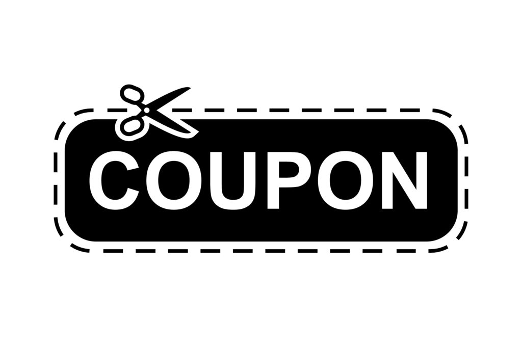 Coupon scissors cut template