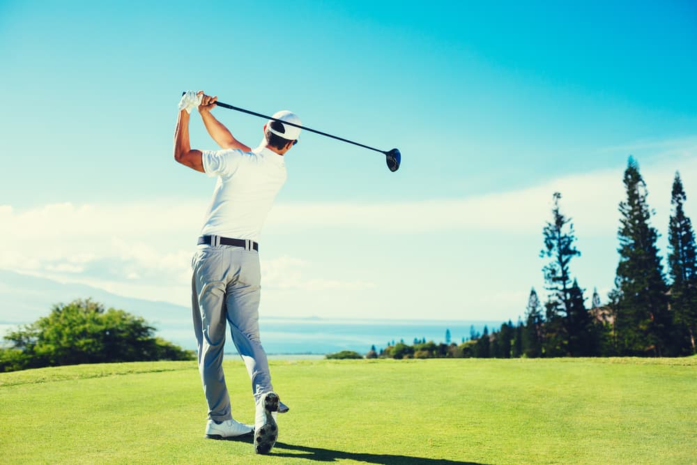 Golfer Playing on Beautiful Golf Course