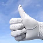 Golfer Wearing Golf Glove Giving Thumbs Up Sign
