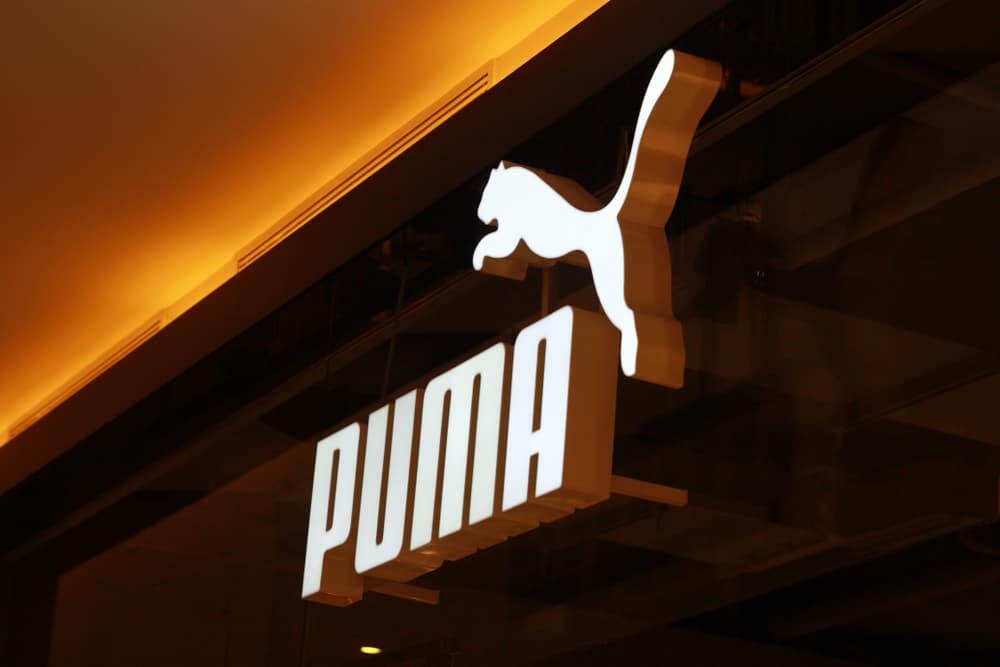 Puma logo on the shop in the outlet center