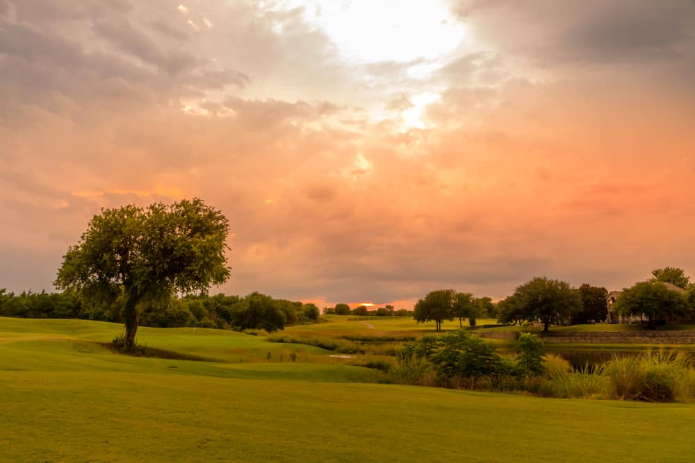 Sunset on the golf course