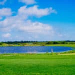 Aerial view of a golf course