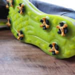 Pair of ECCO shoes on wooden background