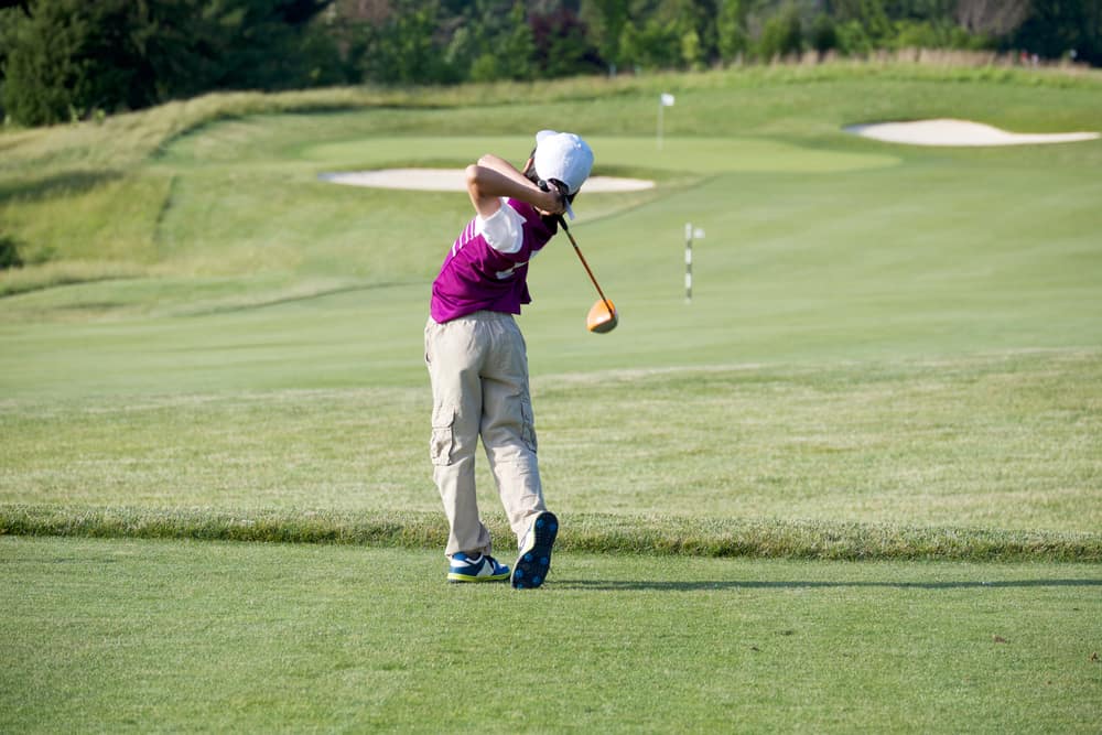 PERFECT GOLF SWING BY A 9 YEARS OLD BOY PLAYING IN JUNIOR LEAGUE GOLF