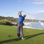 Golfer Teeing Off on Maui