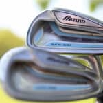 Mizuno golf clubs on a golf course